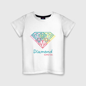 Детская футболка хлопок с принтом Diamond supply CO. Fullcolor в Белгороде, 100% хлопок | круглый вырез горловины, полуприлегающий силуэт, длина до линии бедер | diamond | swag | swag style | алмаз | бриллиант | одежда сваг | сваг | сваг стиль | свег | свог | свэг