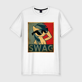 Мужская футболка премиум с принтом Swag Pony в Белгороде, 92% хлопок, 8% лайкра | приталенный силуэт, круглый вырез ворота, длина до линии бедра, короткий рукав | swag | swag style | одежда сваг | пони | поняшка | сваг | сваг стиль | свег | свог | свэг