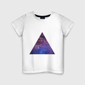 Детская футболка хлопок с принтом Triangle в Белгороде, 100% хлопок | круглый вырез горловины, полуприлегающий силуэт, длина до линии бедер | интернет приколы | космическая тема | космос | пирамида | треугольник