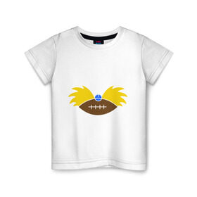 Детская футболка хлопок с принтом Hey, Arnold в Белгороде, 100% хлопок | круглый вырез горловины, полуприлегающий силуэт, длина до линии бедер | arnold | arnold hey | hey | арнольд