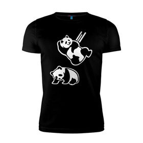 Мужская футболка премиум с принтом Панда WWF Wrestling Challenge в Белгороде, 92% хлопок, 8% лайкра | приталенный силуэт, круглый вырез ворота, длина до линии бедра, короткий рукав | панда