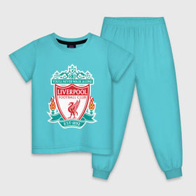 Детская пижама хлопок с принтом Liverpool logo в Белгороде, 100% хлопок |  брюки и футболка прямого кроя, без карманов, на брюках мягкая резинка на поясе и по низу штанин
 | Тематика изображения на принте: ливерпуль