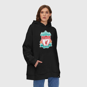 Худи SuperOversize хлопок с принтом Liverpool logo в Белгороде, 70% хлопок, 30% полиэстер, мягкий начес внутри | карман-кенгуру, эластичная резинка на манжетах и по нижней кромке, двухслойный капюшон
 | ливерпуль