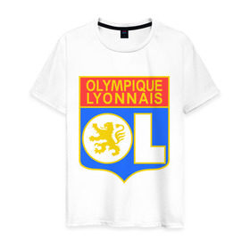 Мужская футболка хлопок с принтом ФК Олимпик в Белгороде, 100% хлопок | прямой крой, круглый вырез горловины, длина до линии бедер, слегка спущенное плечо. | болельщикам | для болельщиков | марсельский олипик | олимпик | фк | футбол | футбольные клубы