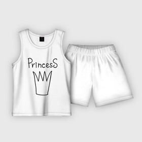 Детская пижама с шортами хлопок с принтом PrincesS picture в Белгороде,  |  | princess | девушкам | для девушек | корона | подарок девушке