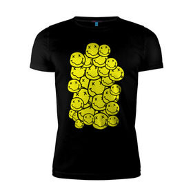 Мужская футболка премиум с принтом Nirvana Smiles в Белгороде, 92% хлопок, 8% лайкра | приталенный силуэт, круглый вырез ворота, длина до линии бедра, короткий рукав | nirvana | nirvana smiles | нирвана | нирвана смайлы