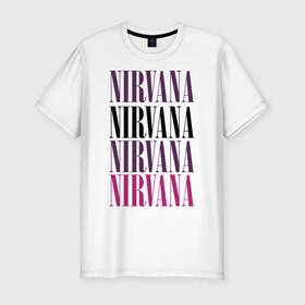 Мужская футболка премиум с принтом Get Nirvana в Белгороде, 92% хлопок, 8% лайкра | приталенный силуэт, круглый вырез ворота, длина до линии бедра, короткий рукав | music | nirvana | rock | нирвана