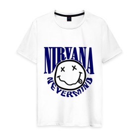 Мужская футболка хлопок с принтом Nevermind Nirvana в Белгороде, 100% хлопок | прямой крой, круглый вырез горловины, длина до линии бедер, слегка спущенное плечо. | Тематика изображения на принте: kurt kobain | nirvana | курт кобейн | музыкальные группы | нирвана | рок группы