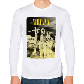 Мужской лонгслив хлопок с принтом Nirvana Poster в Белгороде, 100% хлопок |  | kurt kobain | nirvana | курт кобейн | музыкальные группы | нирвана | рок группы