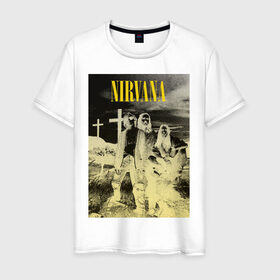Мужская футболка хлопок с принтом Nirvana Poster в Белгороде, 100% хлопок | прямой крой, круглый вырез горловины, длина до линии бедер, слегка спущенное плечо. | kurt kobain | nirvana | курт кобейн | музыкальные группы | нирвана | рок группы
