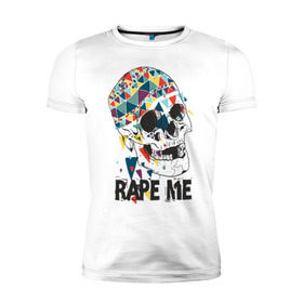 Мужская футболка премиум с принтом Rape me в Белгороде, 92% хлопок, 8% лайкра | приталенный силуэт, круглый вырез ворота, длина до линии бедра, короткий рукав | kurt kobain | nirvana | курт кобейн | музыкальные группы | нирвана | рок группы