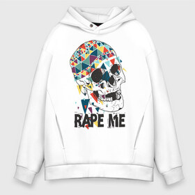 Мужское худи Oversize хлопок с принтом Rape me в Белгороде, френч-терри — 70% хлопок, 30% полиэстер. Мягкий теплый начес внутри —100% хлопок | боковые карманы, эластичные манжеты и нижняя кромка, капюшон на магнитной кнопке | kurt kobain | nirvana | курт кобейн | музыкальные группы | нирвана | рок группы