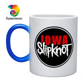 Кружка хамелеон с принтом Slipknot iowa logo в Белгороде, керамика | меняет цвет при нагревании, емкость 330 мл | Тематика изображения на принте: metall | punk | rock | slipknot | метал | металл | нью метал | панк | панк рок | рок | слипкнот