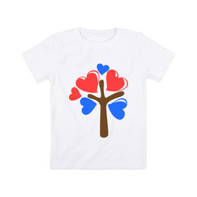 Детская футболка хлопок с принтом Семемйное дерево. Ребёнок в Белгороде, 100% хлопок | круглый вырез горловины, полуприлегающий силуэт, длина до линии бедер | 