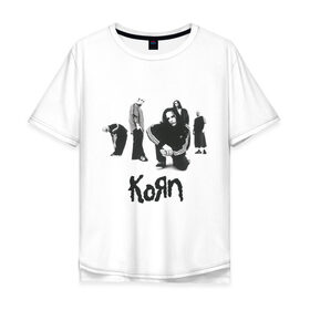 Мужская футболка хлопок Oversize с принтом Korn 5 в Белгороде, 100% хлопок | свободный крой, круглый ворот, “спинка” длиннее передней части | corn | корн | метал | металика | панк рок | рок