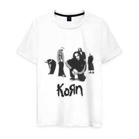 Мужская футболка хлопок с принтом Korn 5 в Белгороде, 100% хлопок | прямой крой, круглый вырез горловины, длина до линии бедер, слегка спущенное плечо. | corn | корн | метал | металика | панк рок | рок