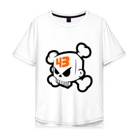 Мужская футболка хлопок Oversize с принтом Ken Block Skull в Белгороде, 100% хлопок | свободный крой, круглый ворот, “спинка” длиннее передней части | антибренд | кости | череп