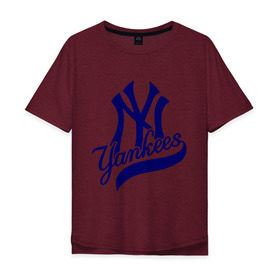 Мужская футболка хлопок Oversize с принтом NY - Yankees в Белгороде, 100% хлопок | свободный крой, круглый ворот, “спинка” длиннее передней части | new york yankees | swag | нью йорк янкис | сваг | свэг