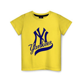Детская футболка хлопок с принтом NY - Yankees в Белгороде, 100% хлопок | круглый вырез горловины, полуприлегающий силуэт, длина до линии бедер | new york yankees | swag | нью йорк янкис | сваг | свэг
