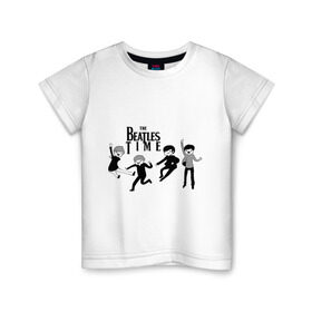 Детская футболка хлопок с принтом The Beatles time в Белгороде, 100% хлопок | круглый вырез горловины, полуприлегающий силуэт, длина до линии бедер | beatles | битлз | битлс | время битлов