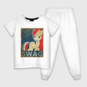 Детская пижама хлопок с принтом Rainbow Dash SWAG в Белгороде, 100% хлопок |  брюки и футболка прямого кроя, без карманов, на брюках мягкая резинка на поясе и по низу штанин
 | Тематика изображения на принте: swag | пони | радуга | сваг | свог | свэг