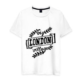 Мужская футболка хлопок с принтом Big village London в Белгороде, 100% хлопок | прямой крой, круглый вырез горловины, длина до линии бедер, слегка спущенное плечо. | 