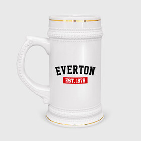 Кружка пивная с принтом FC Everton Est. 1878 в Белгороде,  керамика (Материал выдерживает высокую температуру, стоит избегать резкого перепада температур) |  объем 630 мл | everton | fc everton | фк эвертон | эвертон