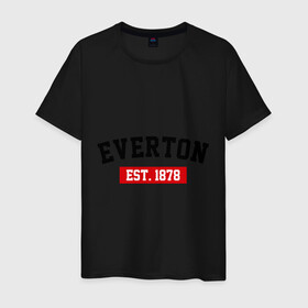Мужская футболка хлопок с принтом FC Everton Est. 1878 в Белгороде, 100% хлопок | прямой крой, круглый вырез горловины, длина до линии бедер, слегка спущенное плечо. | Тематика изображения на принте: everton | fc everton | фк эвертон | эвертон