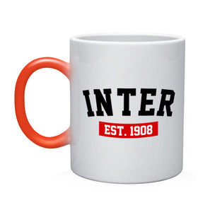 Кружка хамелеон с принтом FC Inter Est. 1908 в Белгороде, керамика | меняет цвет при нагревании, емкость 330 мл | fc inter | fc inter est 1908 | inter | интер | фк интер