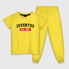 Детская пижама хлопок с принтом FC Juventus Est. 1897 в Белгороде, 100% хлопок |  брюки и футболка прямого кроя, без карманов, на брюках мягкая резинка на поясе и по низу штанин
 | fc juventus | juventus | ювентус