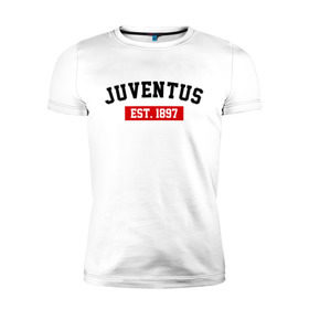 Мужская футболка премиум с принтом FC Juventus Est. 1897 в Белгороде, 92% хлопок, 8% лайкра | приталенный силуэт, круглый вырез ворота, длина до линии бедра, короткий рукав | fc juventus | juventus | ювентус