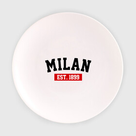 Тарелка 3D с принтом FC Milan Est. 1899 в Белгороде, фарфор | диаметр - 210 мм
диаметр для нанесения принта - 120 мм | fc milan | fc милан | milan | милан | фк милан