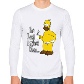 Мужской лонгслив хлопок с принтом Homer (The Last Perfect Man...) в Белгороде, 100% хлопок |  | Тематика изображения на принте: гомер