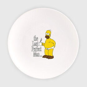 Тарелка с принтом Homer (The Last Perfect Man...) в Белгороде, фарфор | диаметр - 210 мм
диаметр для нанесения принта - 120 мм | Тематика изображения на принте: гомер