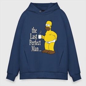 Мужское худи Oversize хлопок с принтом Homer (The Last Perfect Man ) в Белгороде, френч-терри — 70% хлопок, 30% полиэстер. Мягкий теплый начес внутри —100% хлопок | боковые карманы, эластичные манжеты и нижняя кромка, капюшон на магнитной кнопке | гомер