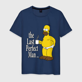Мужская футболка хлопок с принтом Homer (The Last Perfect Man...) в Белгороде, 100% хлопок | прямой крой, круглый вырез горловины, длина до линии бедер, слегка спущенное плечо. | Тематика изображения на принте: гомер