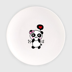 Тарелка с принтом Panda girl в Белгороде, фарфор | диаметр - 210 мм
диаметр для нанесения принта - 120 мм | панда