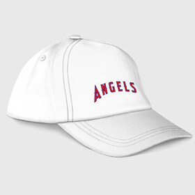 Бейсболка с принтом Angels of Anaheim лого в Белгороде, 100% хлопок | классический козырек, металлическая застежка-регулятор размера | 
