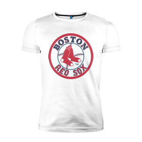 Мужская футболка премиум с принтом Boston Red Sox в Белгороде, 92% хлопок, 8% лайкра | приталенный силуэт, круглый вырез ворота, длина до линии бедра, короткий рукав | Тематика изображения на принте: baseball | boston red sox | бейсбол | бостон | красные носки | ред сокс | спорт