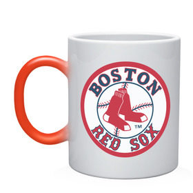 Кружка хамелеон с принтом Boston Red Sox в Белгороде, керамика | меняет цвет при нагревании, емкость 330 мл | baseball | boston red sox | бейсбол | бостон | красные носки | ред сокс | спорт