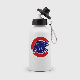 Бутылка спортивная с принтом Chicago Cubs logo в Белгороде, металл | емкость — 500 мл, в комплекте две пластиковые крышки и карабин для крепления | baseball | chicago cubs bear | бейсбол | спорт | чикаго