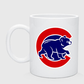 Кружка с принтом Chicago Cubs logo в Белгороде, керамика | объем — 330 мл, диаметр — 80 мм. Принт наносится на бока кружки, можно сделать два разных изображения | baseball | chicago cubs bear | бейсбол | спорт | чикаго