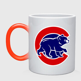 Кружка хамелеон с принтом Chicago Cubs logo в Белгороде, керамика | меняет цвет при нагревании, емкость 330 мл | baseball | chicago cubs bear | бейсбол | спорт | чикаго