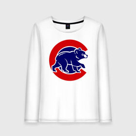 Женский лонгслив хлопок с принтом Chicago Cubs logo в Белгороде, 100% хлопок |  | baseball | chicago cubs bear | бейсбол | спорт | чикаго