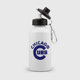Бутылка спортивная с принтом Chicago Cubs logotype в Белгороде, металл | емкость — 500 мл, в комплекте две пластиковые крышки и карабин для крепления | baseball | chicago cubs bear | бейсбол | спорт | чикаго