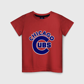 Детская футболка хлопок с принтом Chicago Cubs logotype в Белгороде, 100% хлопок | круглый вырез горловины, полуприлегающий силуэт, длина до линии бедер | baseball | chicago cubs bear | бейсбол | спорт | чикаго
