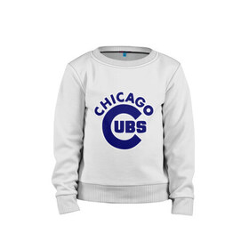 Детский свитшот хлопок с принтом Chicago Cubs logotype в Белгороде, 100% хлопок | круглый вырез горловины, эластичные манжеты, пояс и воротник | baseball | chicago cubs bear | бейсбол | спорт | чикаго