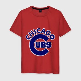 Мужская футболка хлопок с принтом Chicago Cubs logotype в Белгороде, 100% хлопок | прямой крой, круглый вырез горловины, длина до линии бедер, слегка спущенное плечо. | baseball | chicago cubs bear | бейсбол | спорт | чикаго