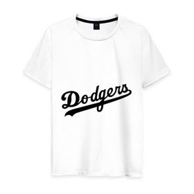 Мужская футболка хлопок с принтом Dodgers в Белгороде, 100% хлопок | прямой крой, круглый вырез горловины, длина до линии бедер, слегка спущенное плечо. | baseball | dodgers | los angeles dodgers | бейсбол | доджерс | лос анджелес доджерс | спорт