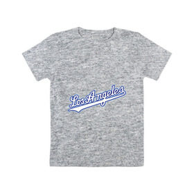 Детская футболка хлопок с принтом Los Angeles Dodgers в Белгороде, 100% хлопок | круглый вырез горловины, полуприлегающий силуэт, длина до линии бедер | baseball | los angeles dodgers | бейсбол | лос анджелес доджерс | спорт